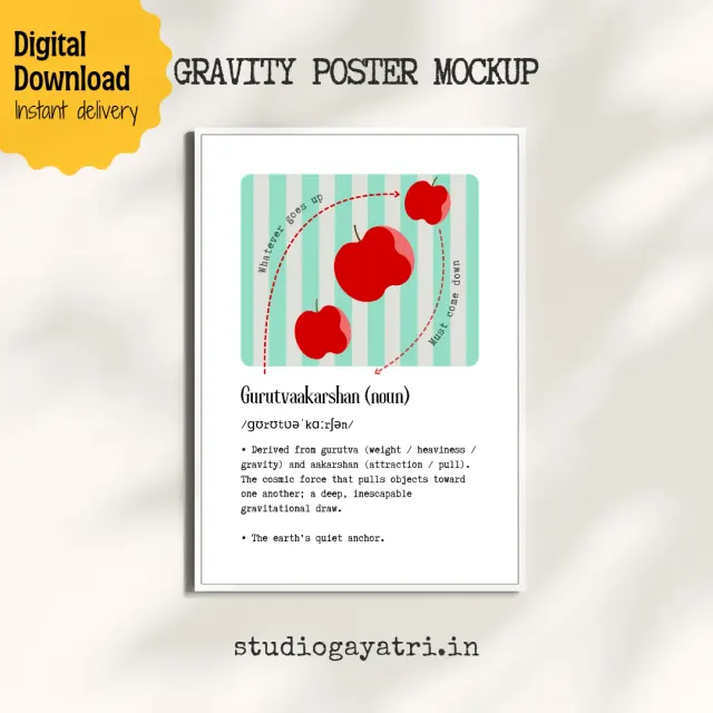Gravity A5 poster digital pdf file