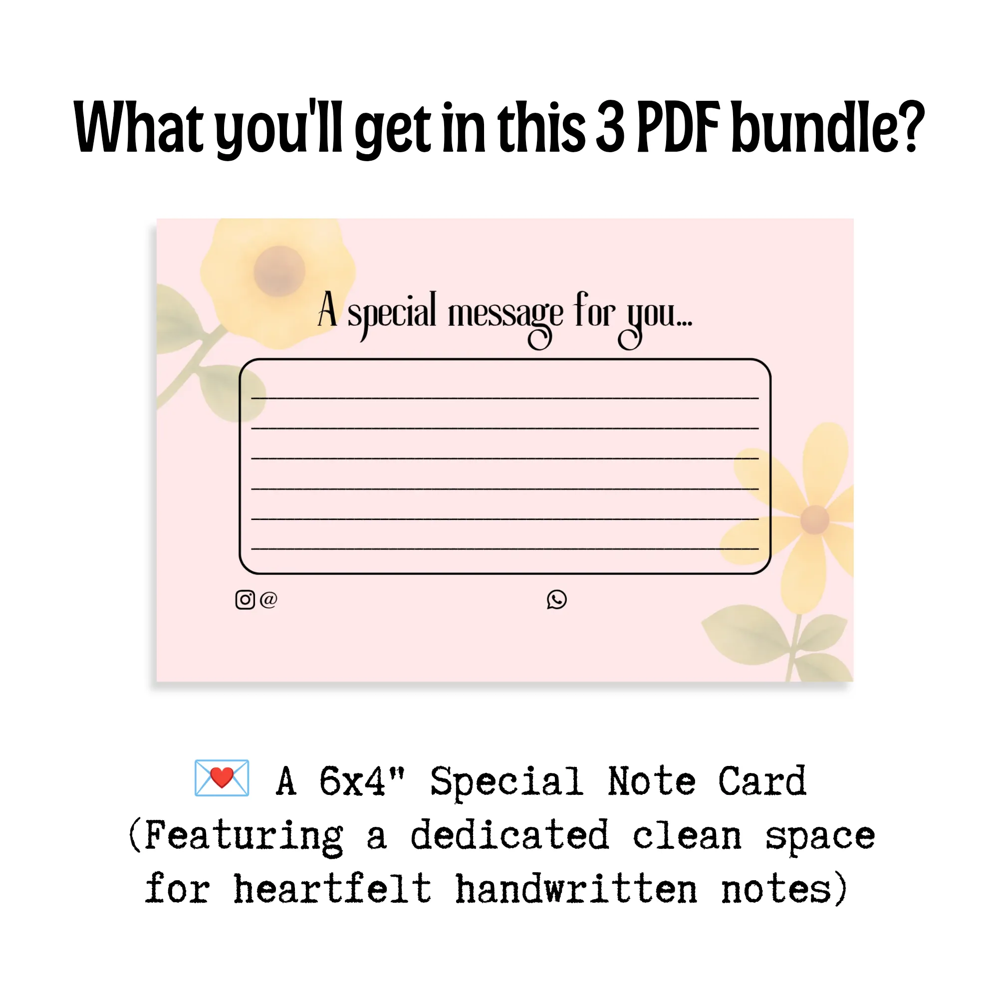 Printable Special Handwritten Note for packaging bundle for small businesses and instagram boutiques or bakeries